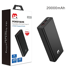 [MYB-RPBBAT011] Mybat Pro Power Bank 20000mAh Dual Port (USB-C 20W + USB-A 18W) Black