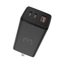 Mybat Pro Three-port Wall Charger USB-C(2) y USB-A(1) 67W GaN Black
