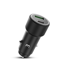 Mybat Pro Dual-port car charger de 30W (USB-A + USB-C) - Black
