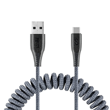 [LGX-13687] LOGiiX Piston Connect Coil Braided Cable USB-C to USB-C 100W (1.8m) - Grey