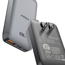 Cargador de pared Prodigee Energee Ultra Slim 65W con 3 puertos carga rápida diseño delgado Gris