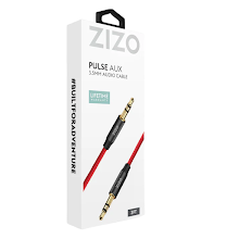 Cable de audio auxiliar ZIZO Pulse conector 3.5mm a 3.5mm de 1.5m (5 pies) Negro y Rojo