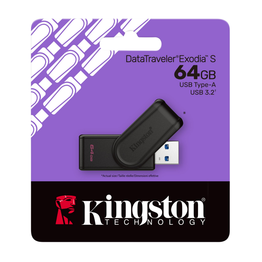 Kingston 64GB USB-A 3.2 Gen 1 DataTraveler Exodia S Black