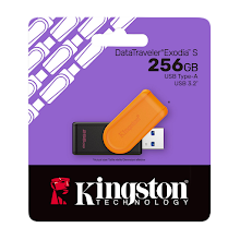 Memoria USB Kingston DataTraveler Exodia S 256GB USB-A 3.2 Gen 1 con tapa protectora y aro para llavero Negro-Naranja