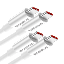 [P10320100227-B1] Baseus Superior Fast Charging Cable USB-C to USB-C 60W 4.9ft (2pcs/pack) White