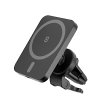 Soporte magnético para auto en rejilla de aire acondicionado LOGiiX Vent Mount Mag carga inalámbrica MagSafe 15W negro