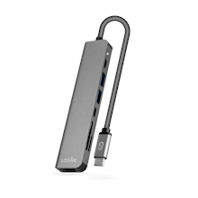Hub USB-C LOGiiX Multiport 7 en 1 adaptador multipuerto para laptop gris grafito