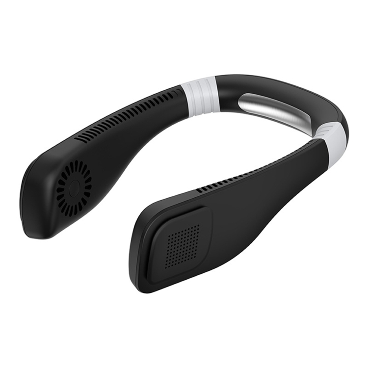 Ventilador de cuello recargable portátil manos libres Negro