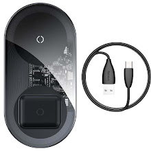 [BAS-WXJKA01] Baseus Simple 2in1 Wireless Charger 18W Max For Phones+Pods 