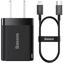 Baseus Super Si Quick Charger 1C 20W W/Cable 1m Type-C to iP 