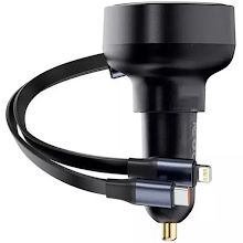 [BAS-C0005780211102] Baseus Enjoyment Pro Car Charger U+Retractable C & iP Cable 60W 