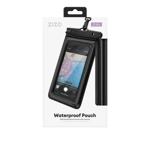 [ZGR-WTPR-BK] ZIZO Waterproof Floating Phone Pouch with Lanyard - Black