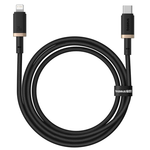 [P10377800U01-00] Cable de Carga Rápida Baseus Dura Series USB-C a Lightning 20W 1m Dorado Negro